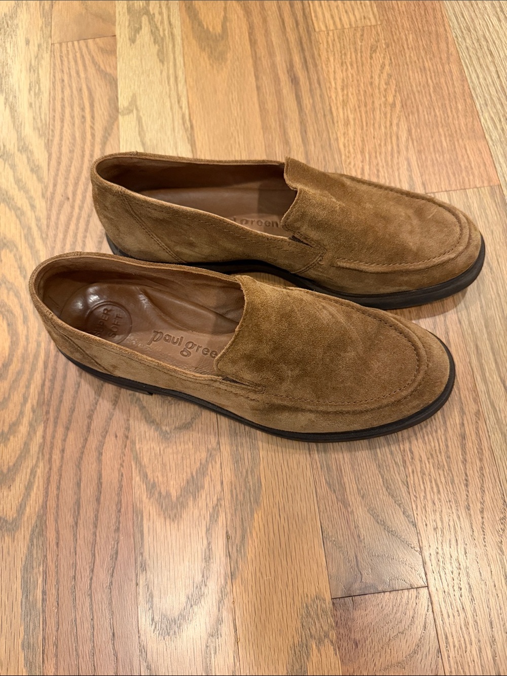 Paul Green Women’s Tan Suede Slip-On Loafers